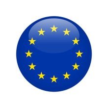 European Union Flag Icon Vector Illustration - Round